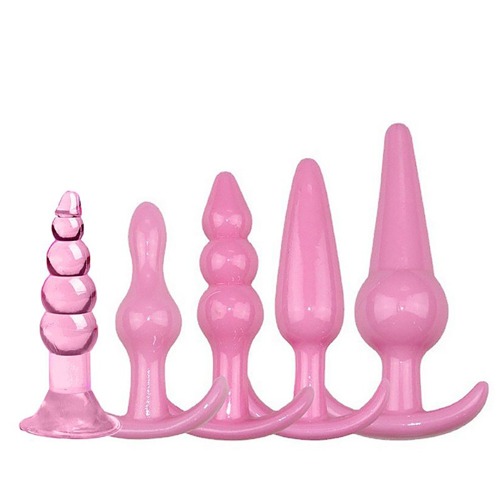 Plug Anal Em Silicone Kit Formatos Rosa Sex Shop Loja Do Prazer