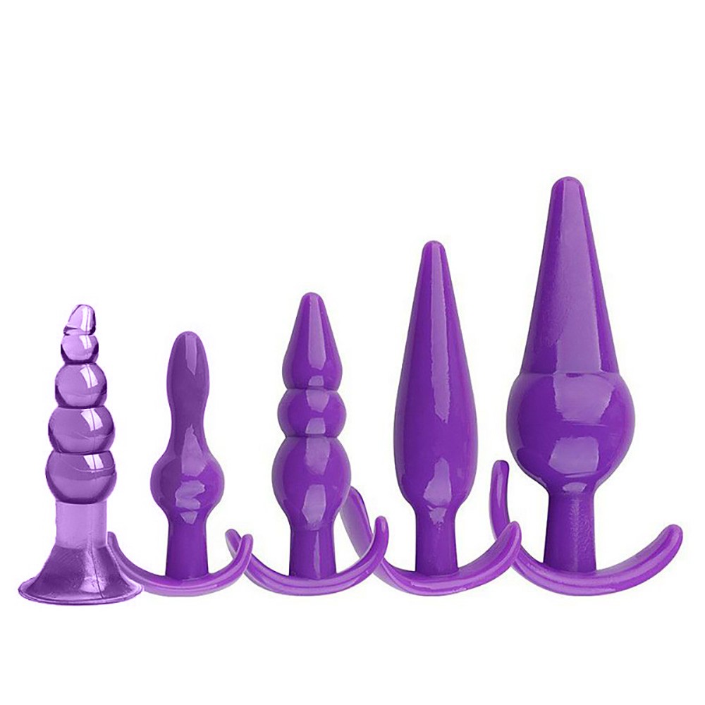 Plug Anal Em Silicone Kit Formatos Roxo Sex Shop Loja Do Prazer