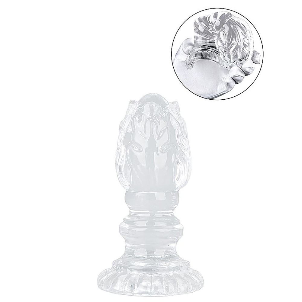 Plug Anal Em Jelly Texturizado Base X Cm Transparente Sex