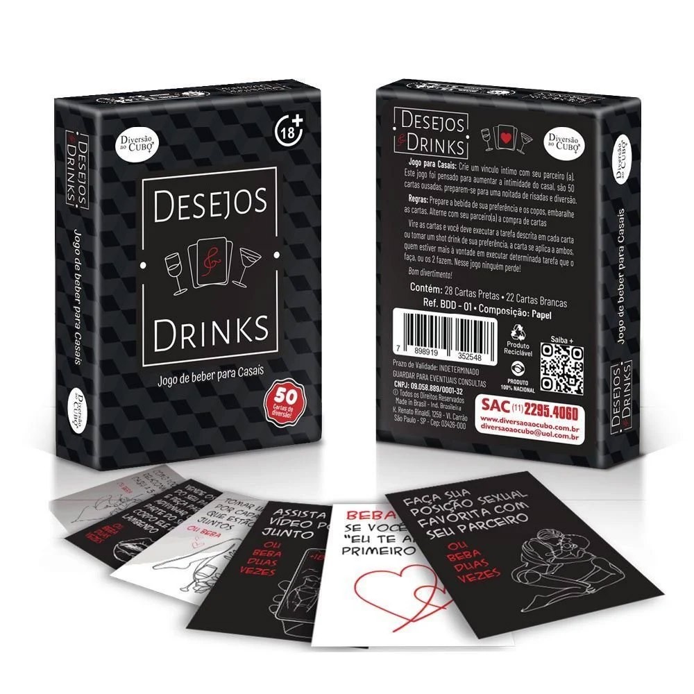 Jogo de Sexo Cartas para Casal Desejos e Drinks com 50 Cartas Ousadas :: Sex  Shop Loja do Prazer