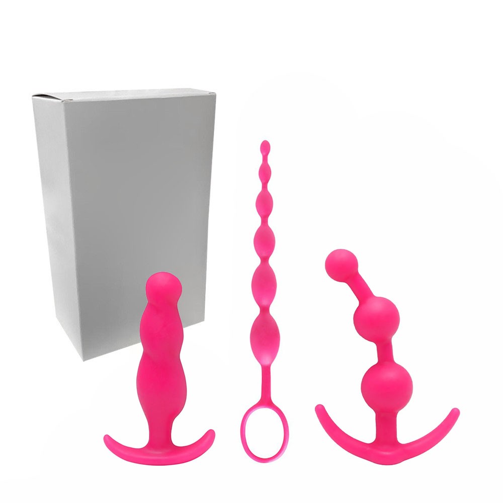 Kit Plug Anal Iniciante 3 Modelos Diferentes Silicone Pink :: Sex Shop Loja  do Prazer