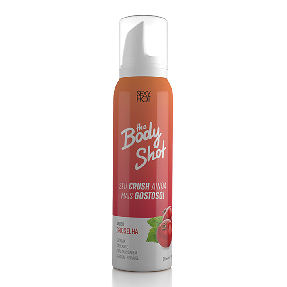 Espuma para Massagem Sensual Crocante e Beijável Body Shot Groselha 166ml  :: Sex Shop Loja do Prazer