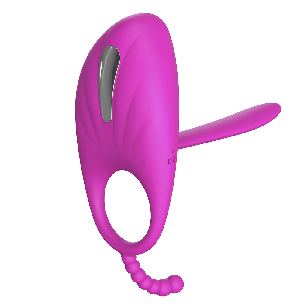 Anel Peniano com Vibrador Recarregável com 36 Vibrações e Dois Mini Plugs  HARRIS Pink :: Sex Shop Loja do Prazer