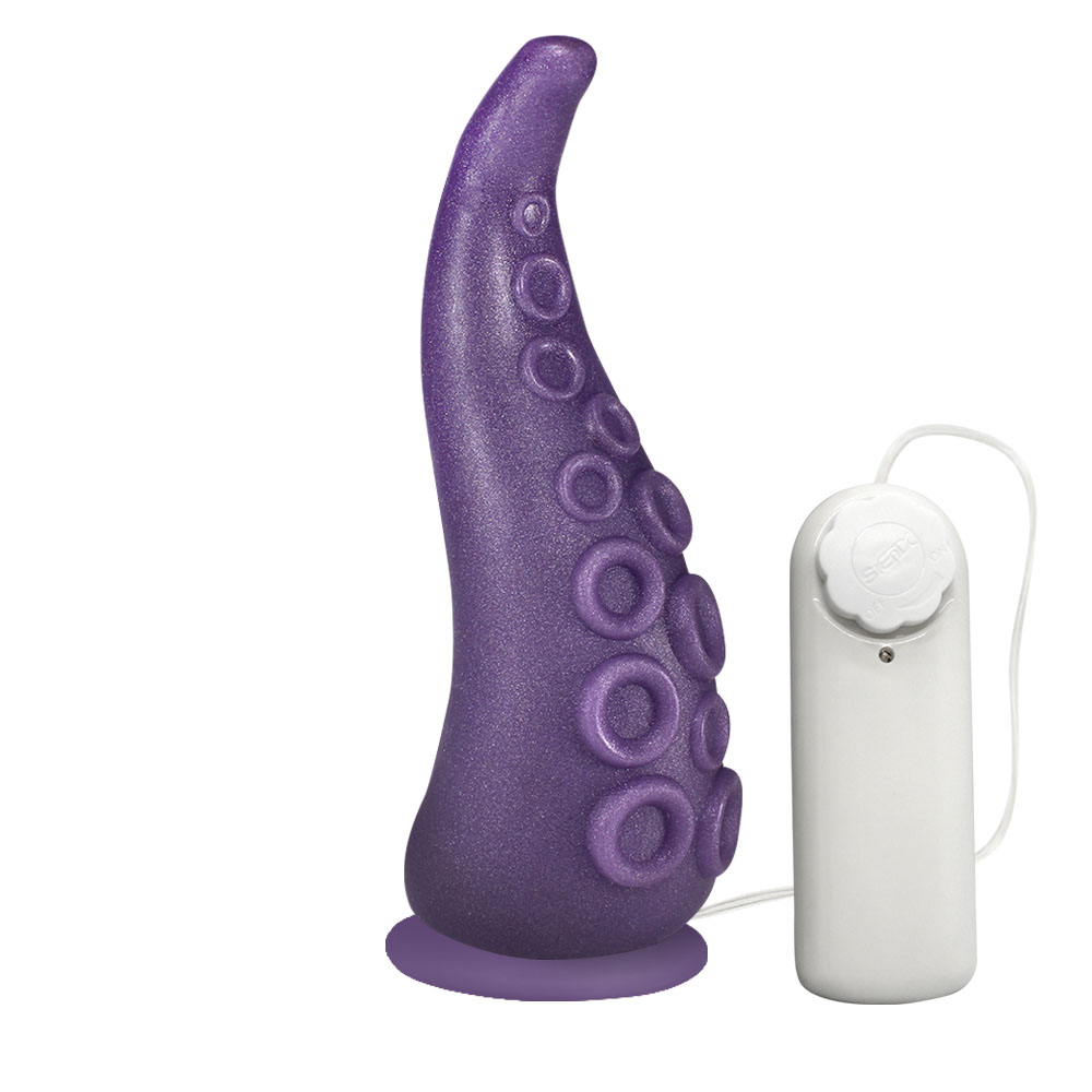 Dildo Feito em PVC Flexível em Formato de Tentáculos com Vibrador 18 x 5cm  Roxo Cintilante :: Sex Shop Loja do Prazer