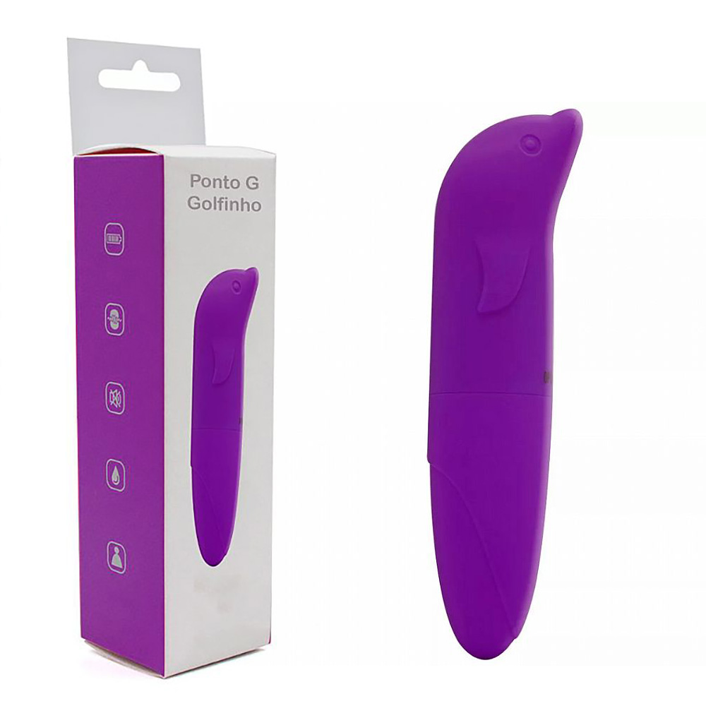 Vibrador Ponto G em Plástico Rígido com Formato de Golfinho Roxo :: Sex  Shop Loja do Prazer