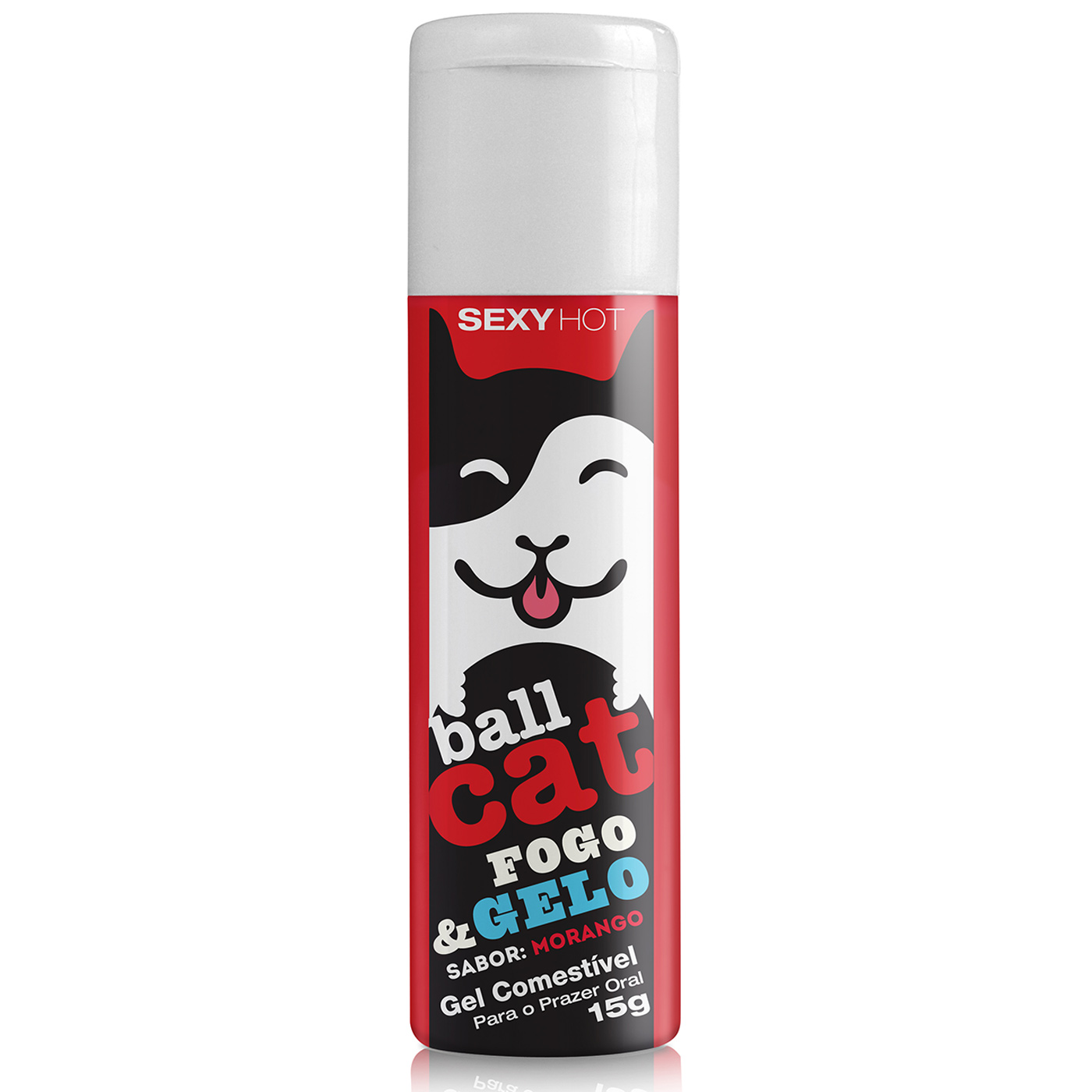 Gel Beijável Ball Cat Fogo e Gelo Morango 15g :: Sex Shop Loja do Prazer