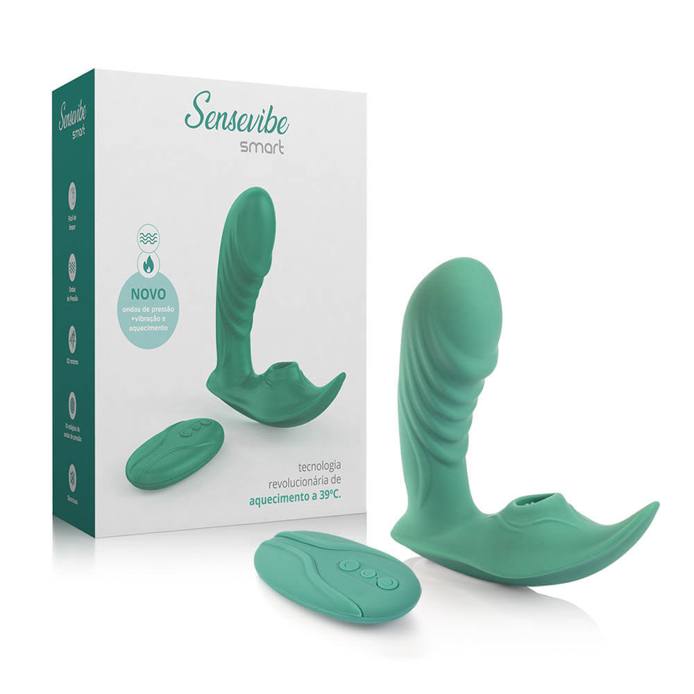 Sugador de Clitóris com Plug em Silicone, Recarregável, 10 Vibrações,  Esquenta Smart Cyan :: Sex Shop Loja do Prazer