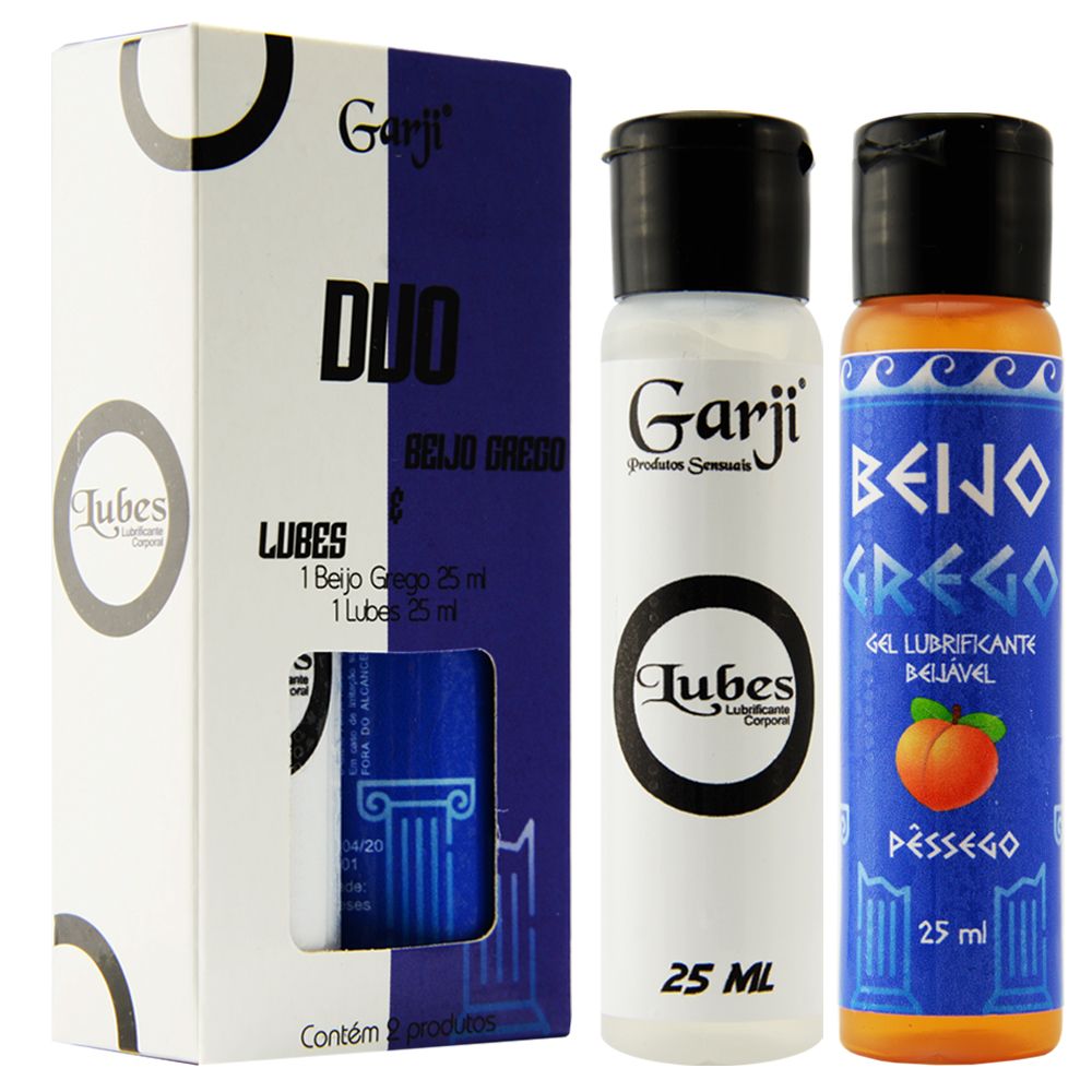 DUO Gel Beijo Grego Pêssego 25ml + Lubrificante Neutro Lubes 25ml :: Sex  Shop Loja do Prazer