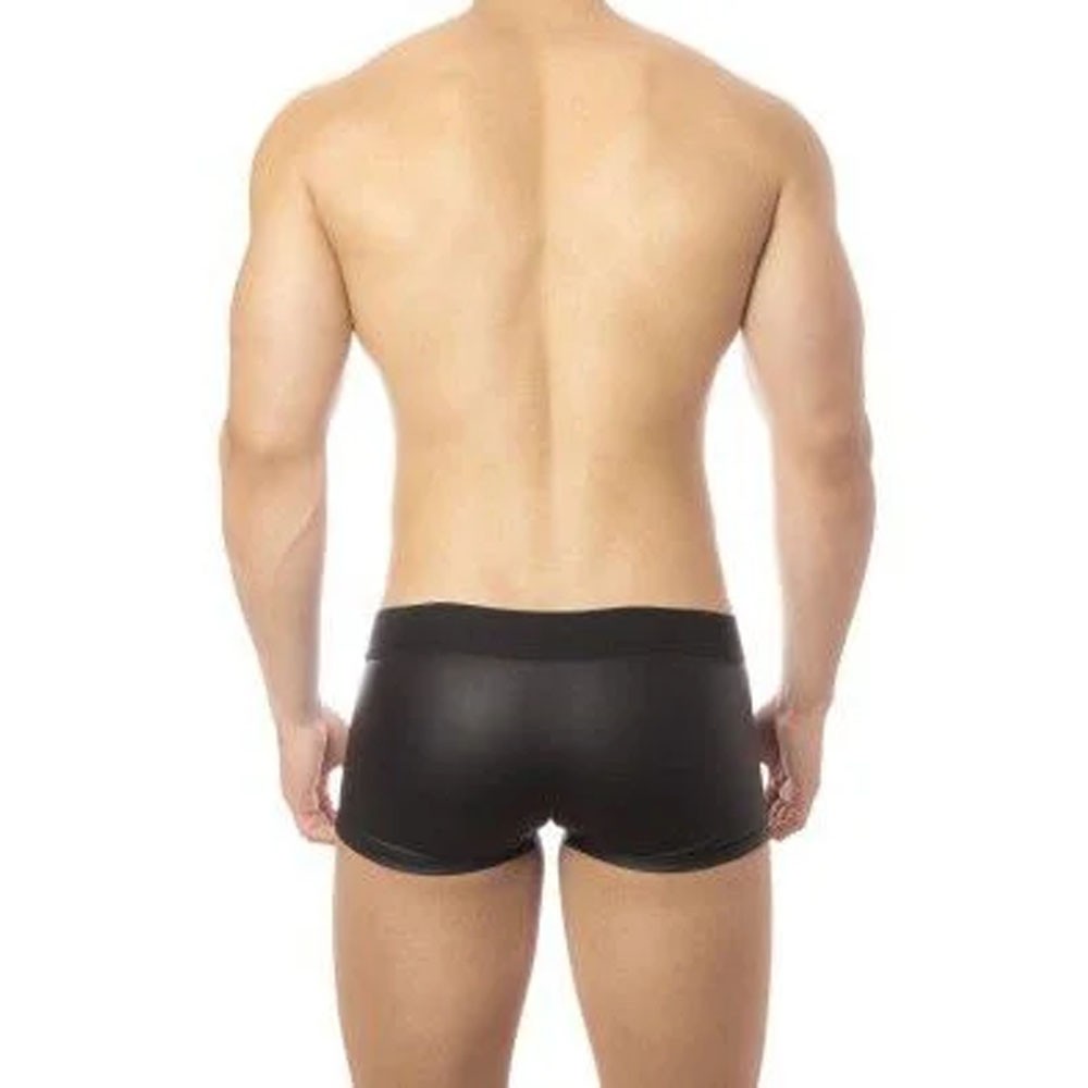 Cueca Sensual Boxer Em Cirre Enchimento Frontal Preta Sex Shop