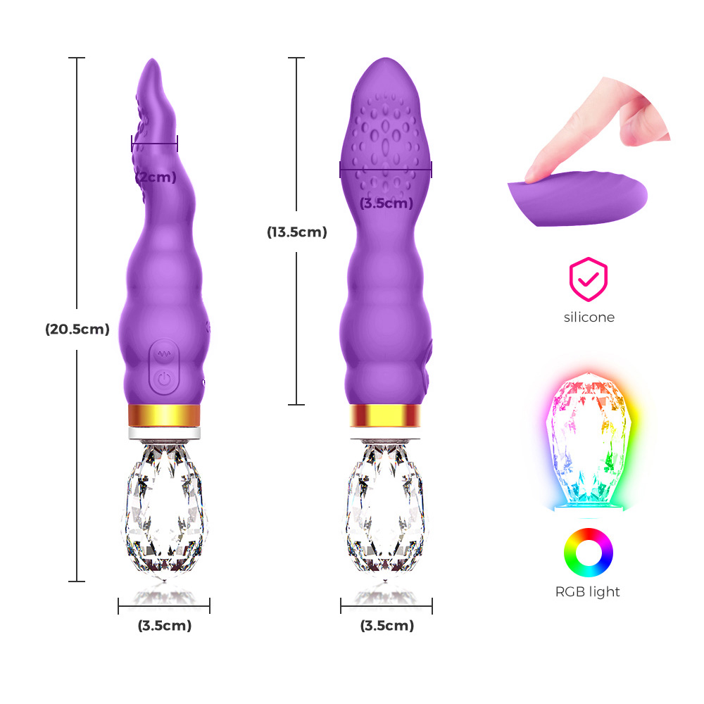 Vibrador Feminino Recarregável em Silicone com Base com 10 Vibrações e Base  em Vidro Roxo :: Sex Shop Loja do Prazer