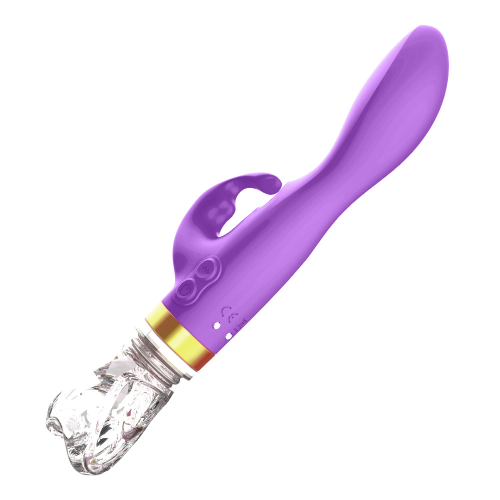 Vibrador Duplo Recarregável em Silicone com Base com 10 Vibrações e Base em  Vidro Roxo :: Sex Shop Loja do Prazer