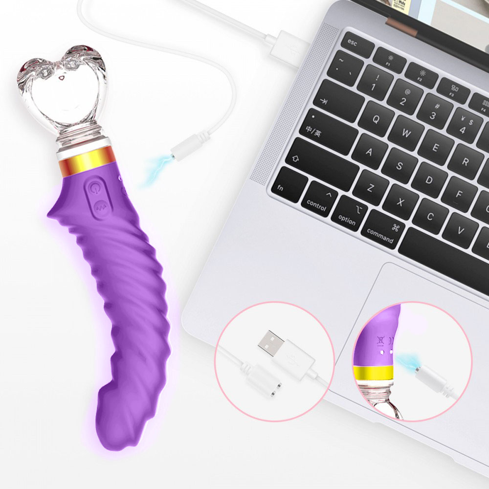 Vibrador Ponto G Recarregável em Silicone com Base com 10 Vibrações e Base  em Vidro Rosa :: Sex Shop Loja do Prazer